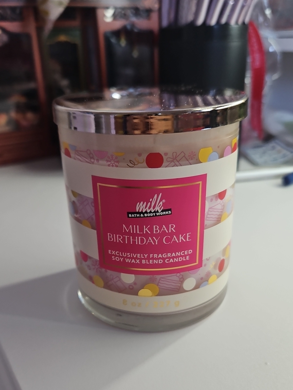 Bath & Body Works Milk Bar Birthday Cake Candle - Pink & White